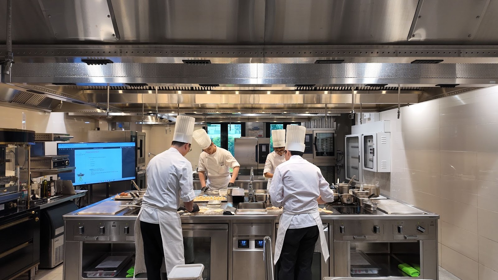 Students cooking together