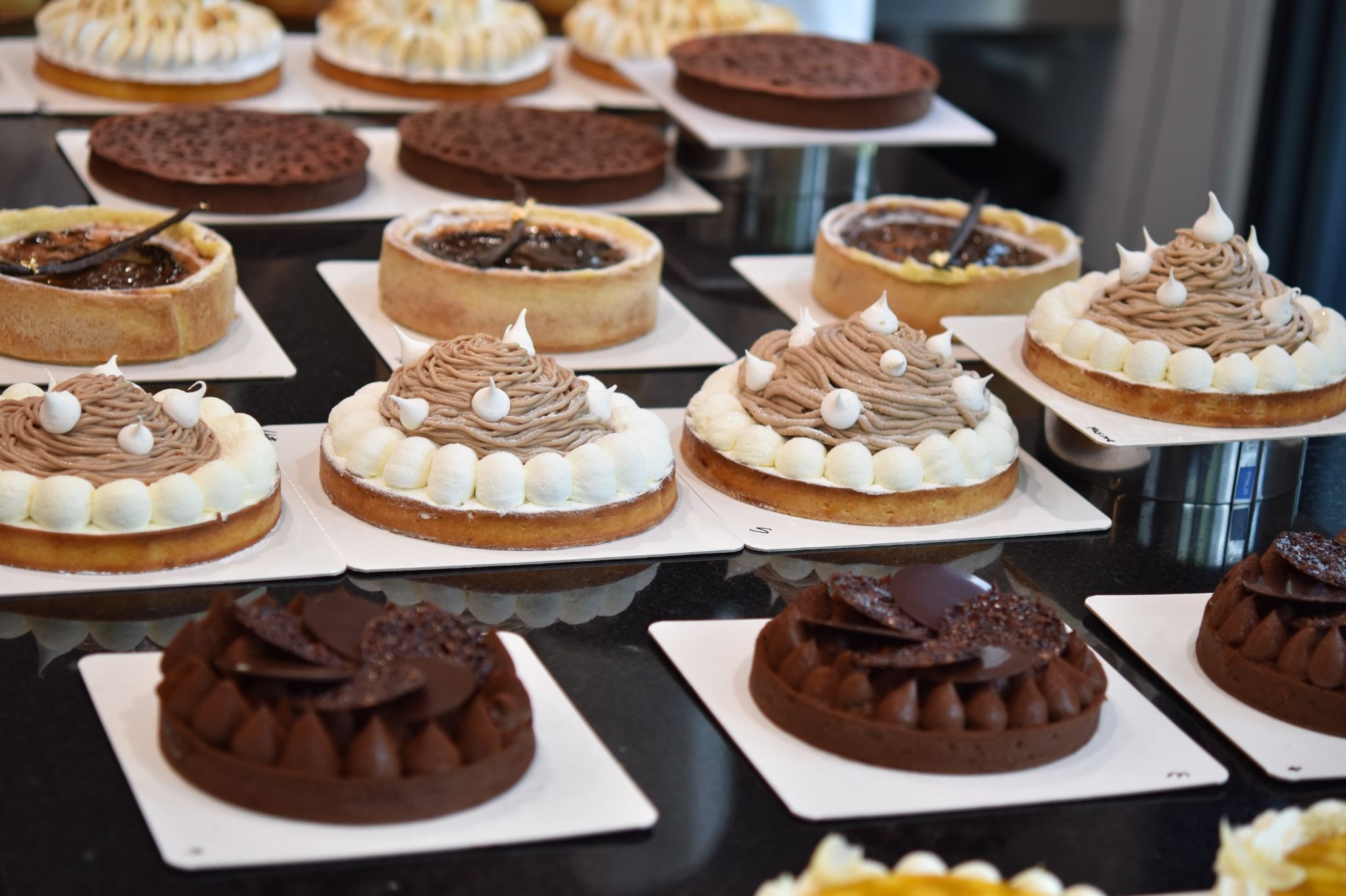 Gourmet desserts in professional kitchen